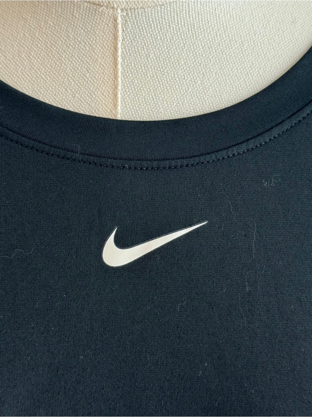 Nike Black Cropped Performance Tee with White Swoosh - Picture 3 of 5